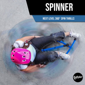 EzyRoller Spinner X blue side view demonstrates leg-push motion for smooth speed.