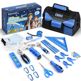 EZUVITA kids tool set with blue case and tools for safe, hands-on projects