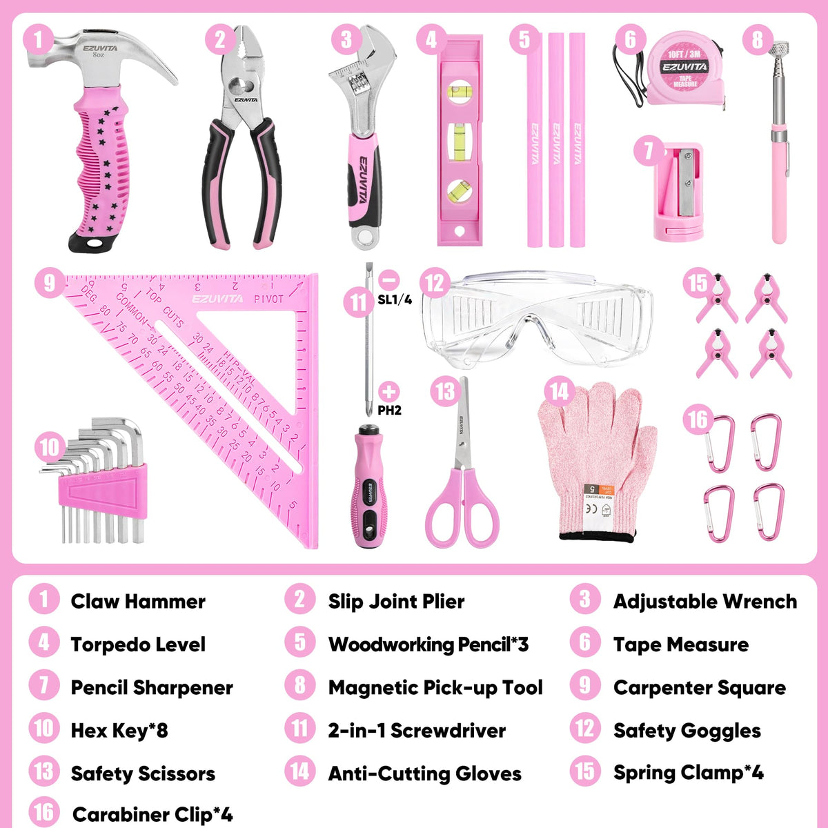 EZUVITA protective gloves and safety goggles included for safe DIY sessions.