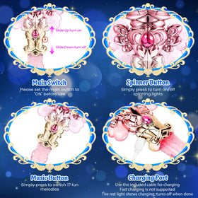 EZVYAO princess wand wings flashing lights for dramatic flight scenes