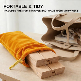 ezylgo Four-piece Beech rack set ready to gift to board game fans.