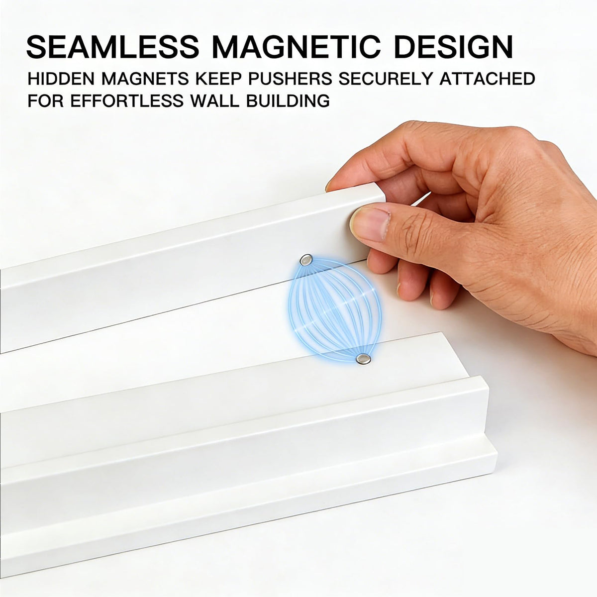ezylgo magnetic pusher arms secure to racks for stable walls during competitive games