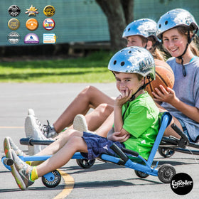 EzyRoller Classic blue compact dimensions on lightweight frame.