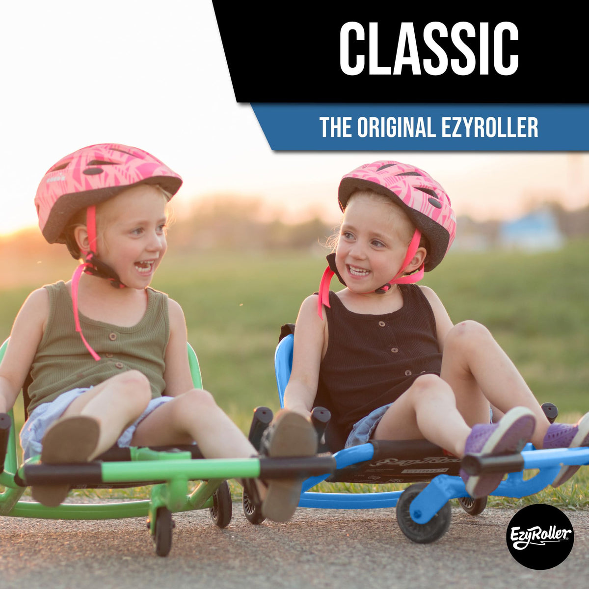 EzyRoller Classic blue foot bar action enables propulsion.