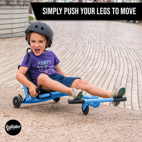 EzyRoller Classic blue no pedals design simplifies movement.