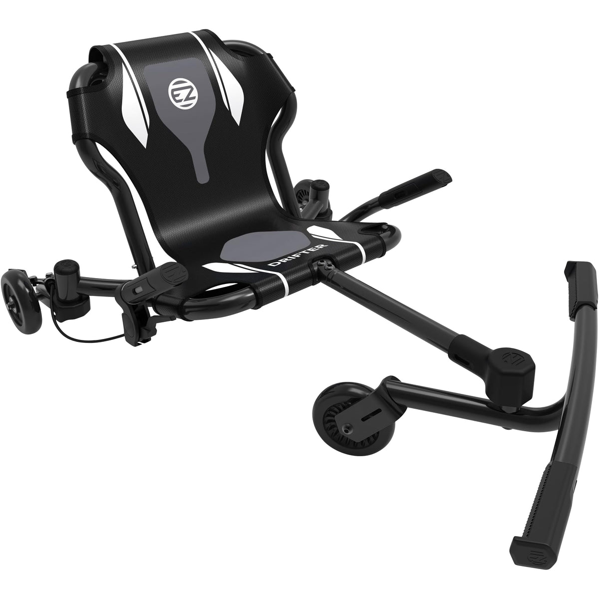 EzyRoller Drifter X front view in black, showcasing stable wheels for smooth drifts.