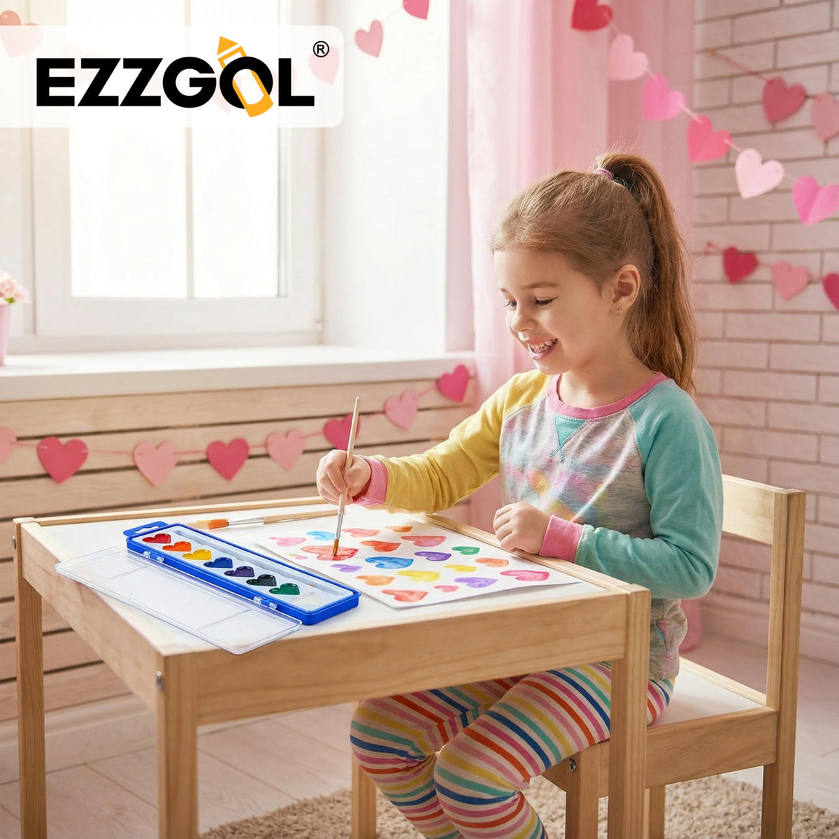 Ezzgol art supplies in a classroom setting supporting group activities.