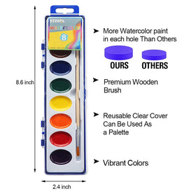 Ezzgol washable 8-color palette supports easy blending and cleanup.