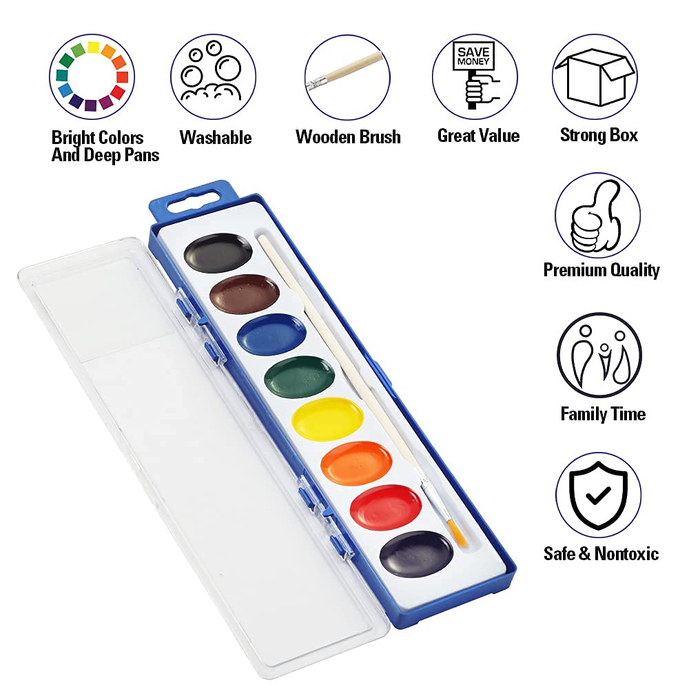 Ezzgol wooden brush included for smooth watercolor strokes.