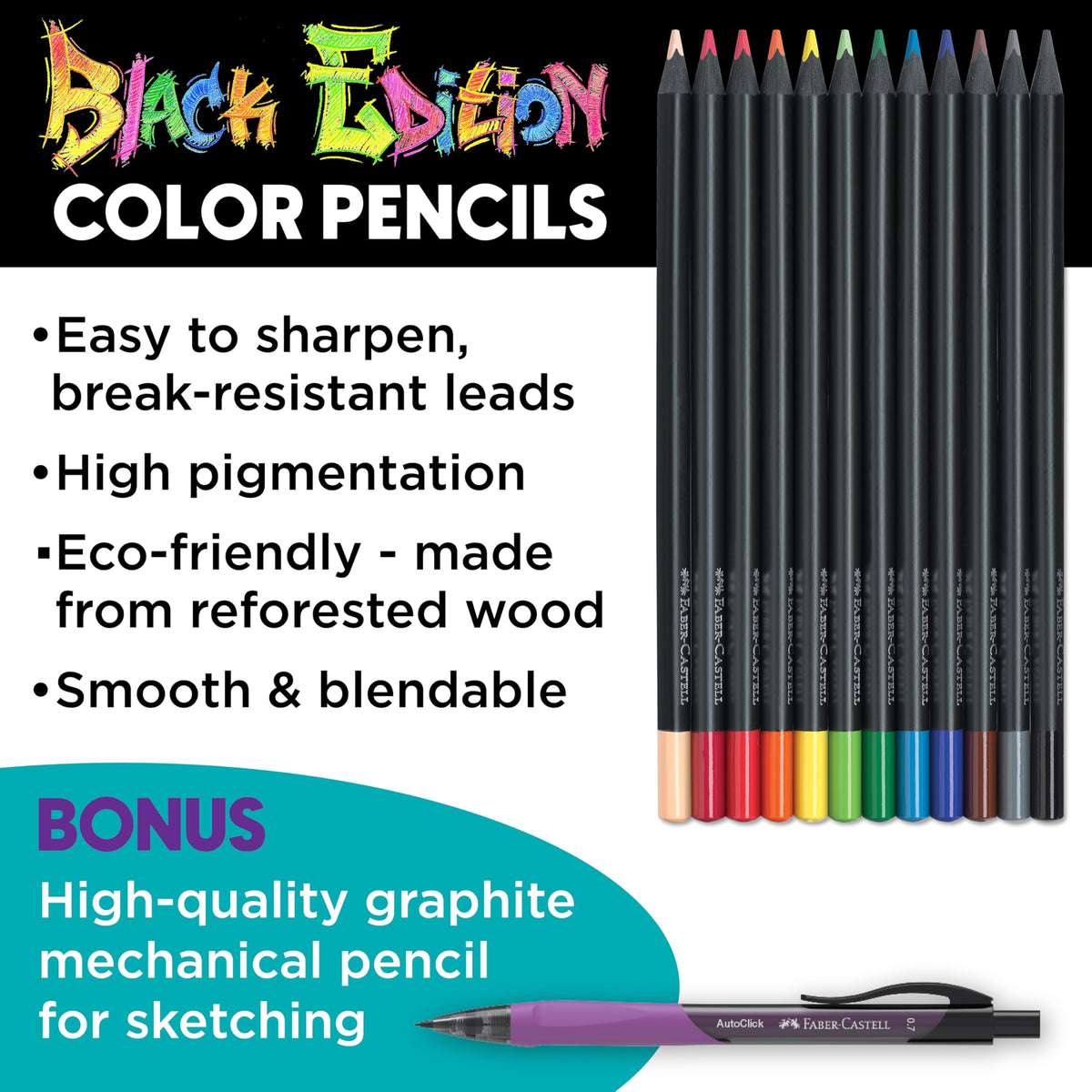 Faber-Castell Black Edition pencils deliver rich color for clean line work