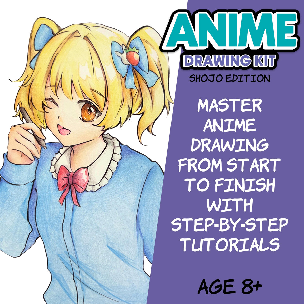 Faber-Castell Anime Drawing Kit Shojo Edition instruction book shows step-by-step guidance