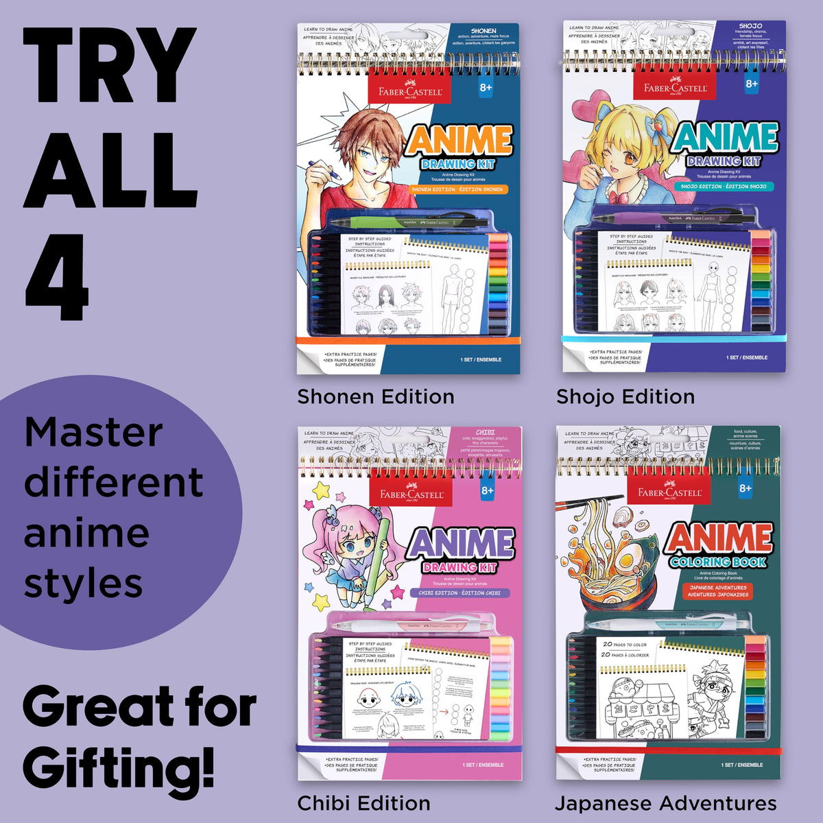 Ideal gift from Faber-Castell for kids exploring anime drawing