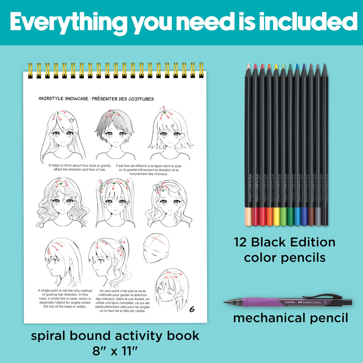 Faber-Castell Anime Drawing Kit Shojo Edition practice pages build drawing confidence