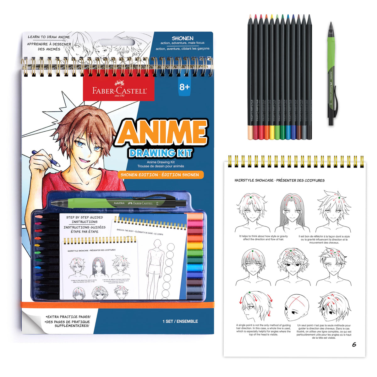 The Faber-Castell Anime Drawing Kit Shonen Edition cover featuring premium art tools for beginners