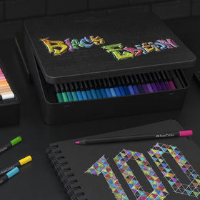 Ergonomic triangular grip on Faber-Castell Black Edition pencils promotes comfortable long coloring sessions.