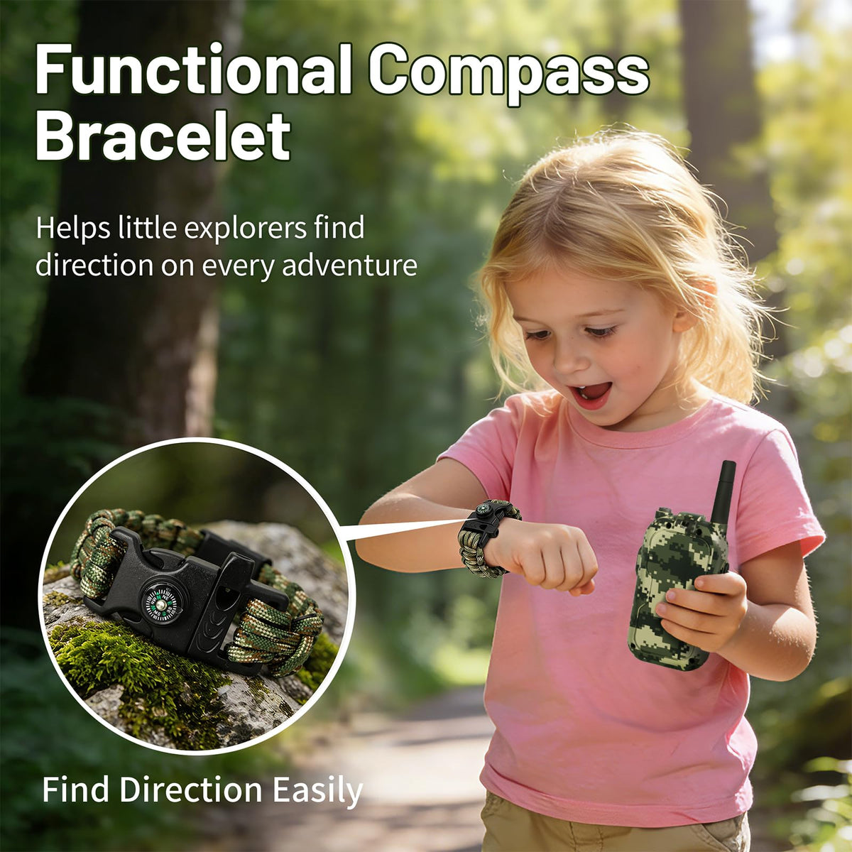 Fabeto anti-lost lanyard with walkie talkies for secure outdoor play