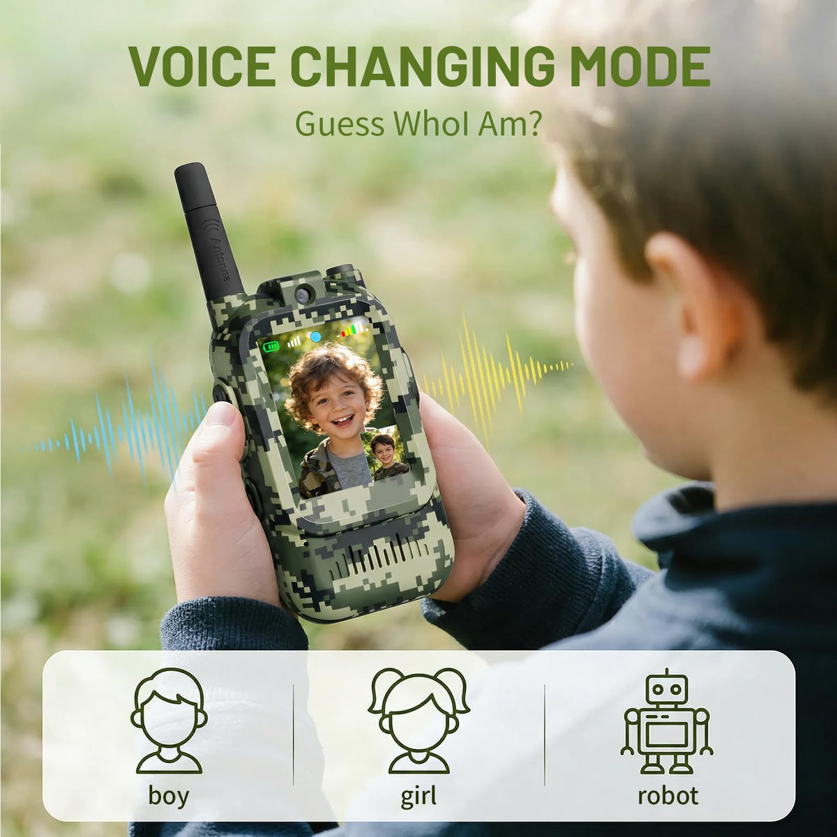 Fabeto camo auto pairing walkie talkies start without setup