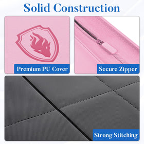 Fabmaker pink binder with 38 pages and archival sleeves preserves card condition