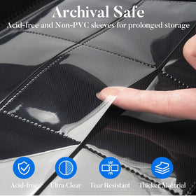 Fabmaker 12.8 x 10.3 inch card album fits sleeved cards.