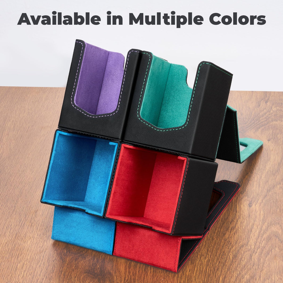 Fabmaker deck box capacity storage fits 210+ unsleeved or 100+ double-sleeved decks.