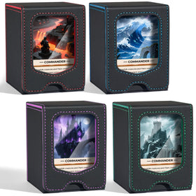 Fabmaker deck box with leader view window for quick pre-game checks.
