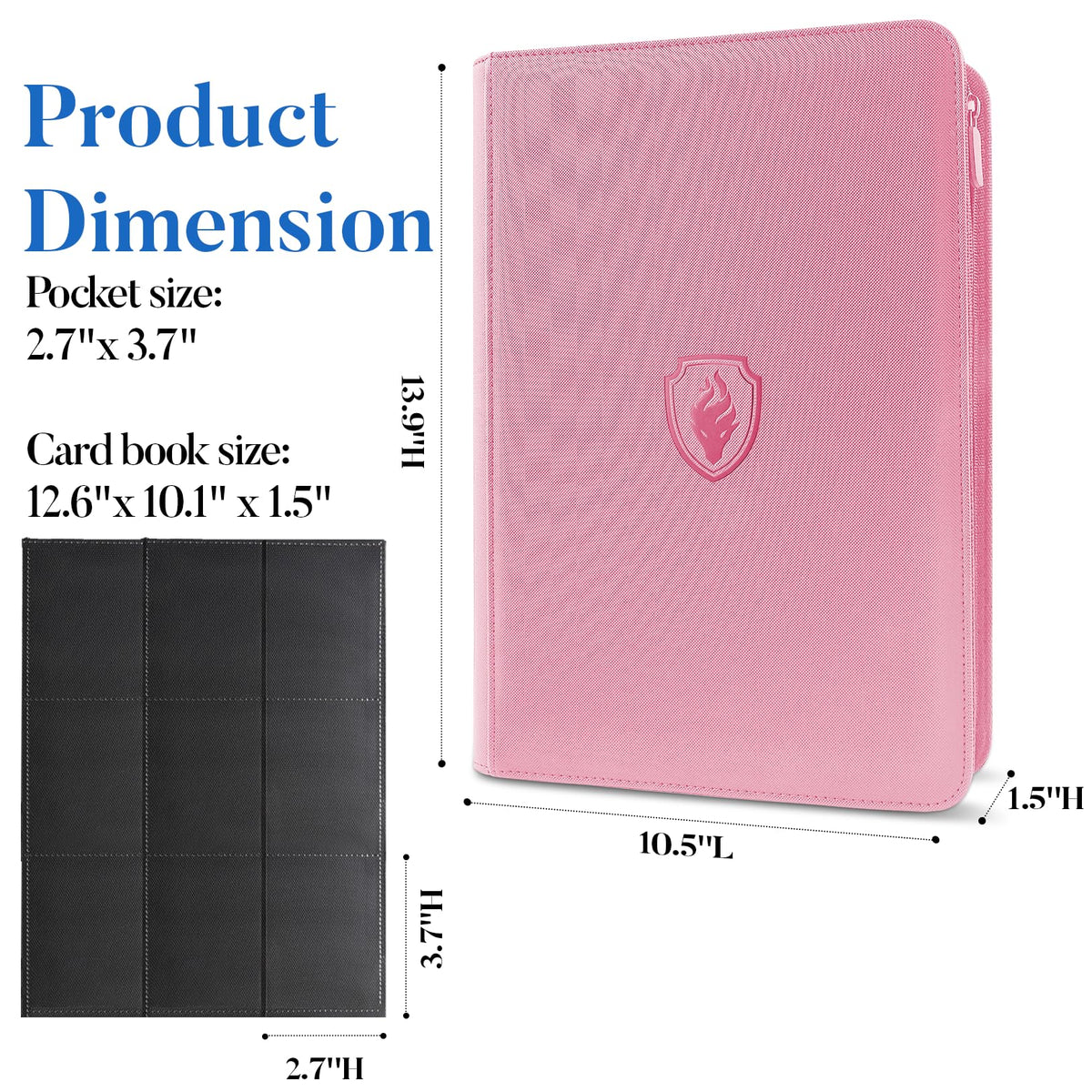 Fabmaker large-capacity album fits 360 sleeved cards in 20 padded pages.