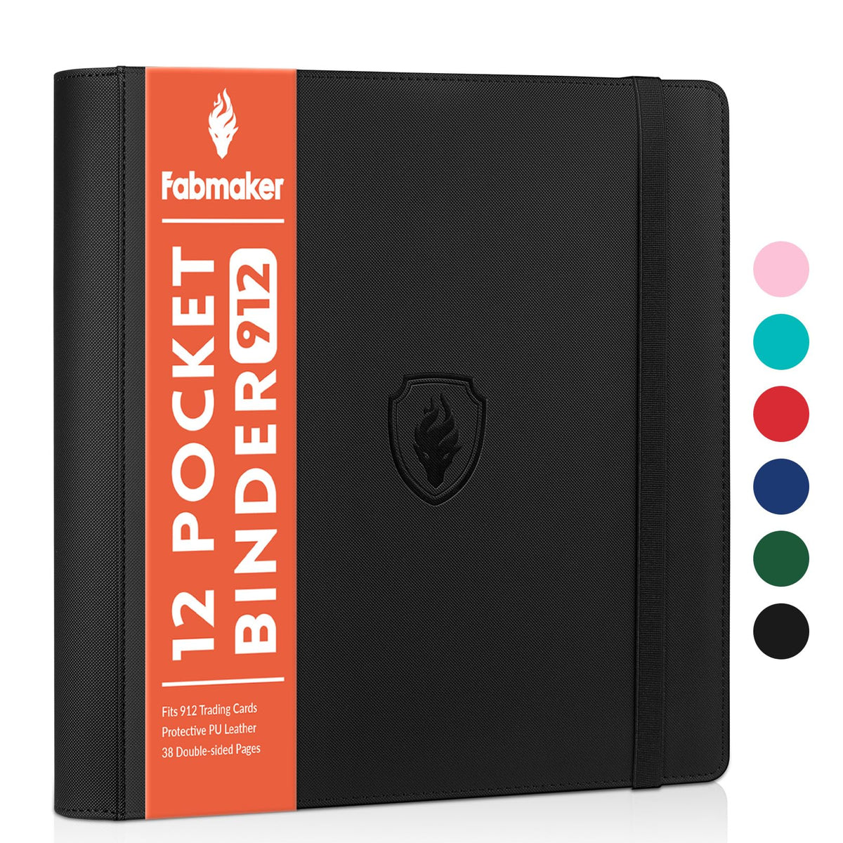 Fabmaker premium 12-pocket binder front cover for stylish organization of game and sports cards.