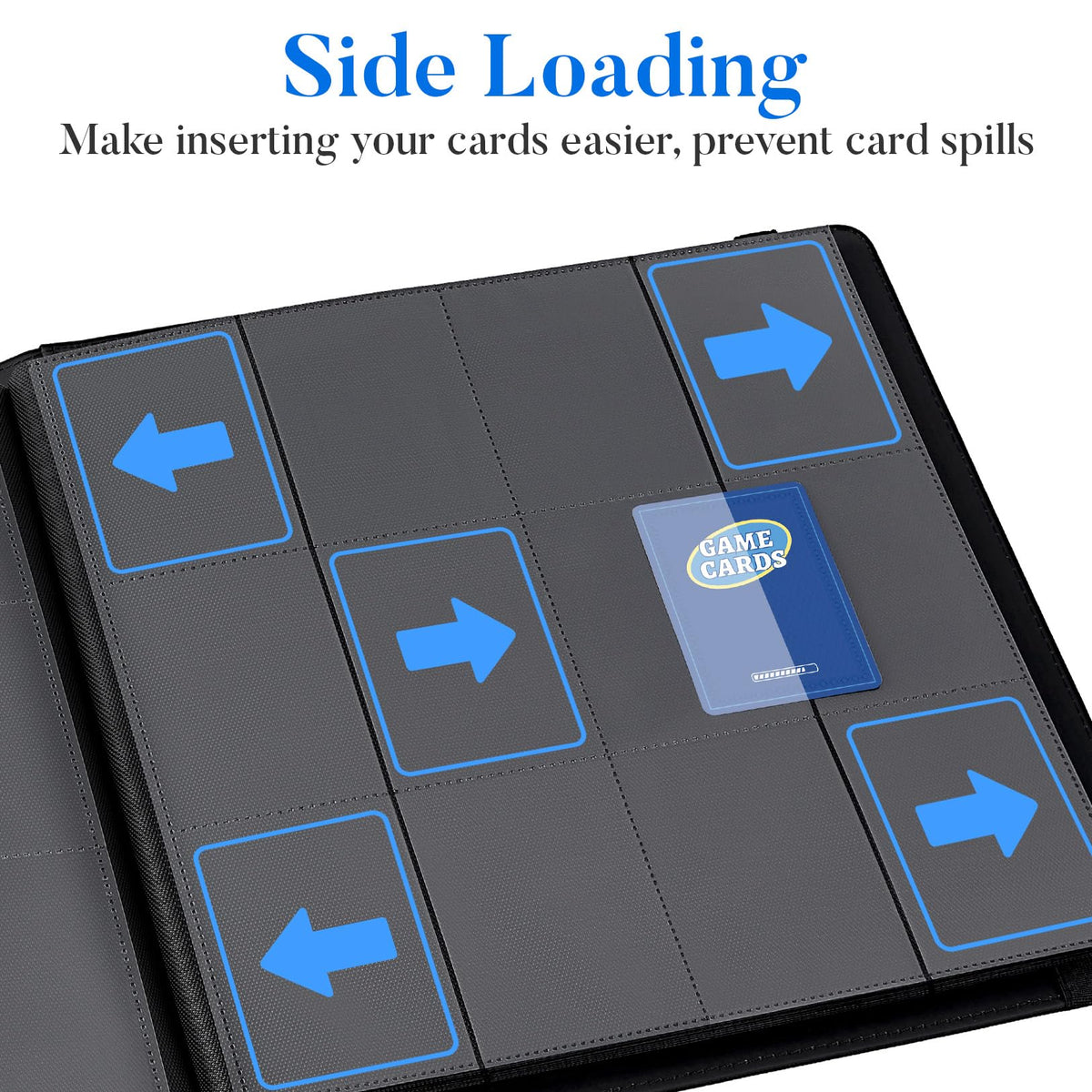 Open binder pages show 912-card capacity with clear display sheets.