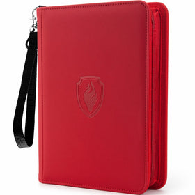 Fabmaker Premium binder front view with four-pocket layout for secure card storage.