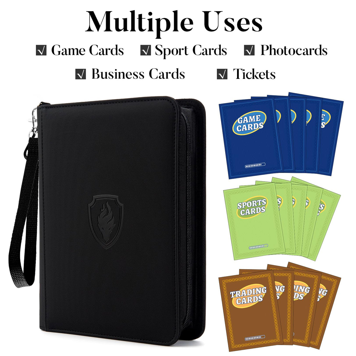 Fabmaker binder interior with side-loading sleeves for easy card insertion and secure fit