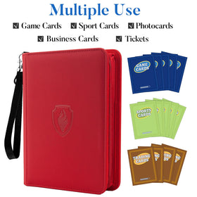 Fabmaker interior pages with padded sleeves protect cards.