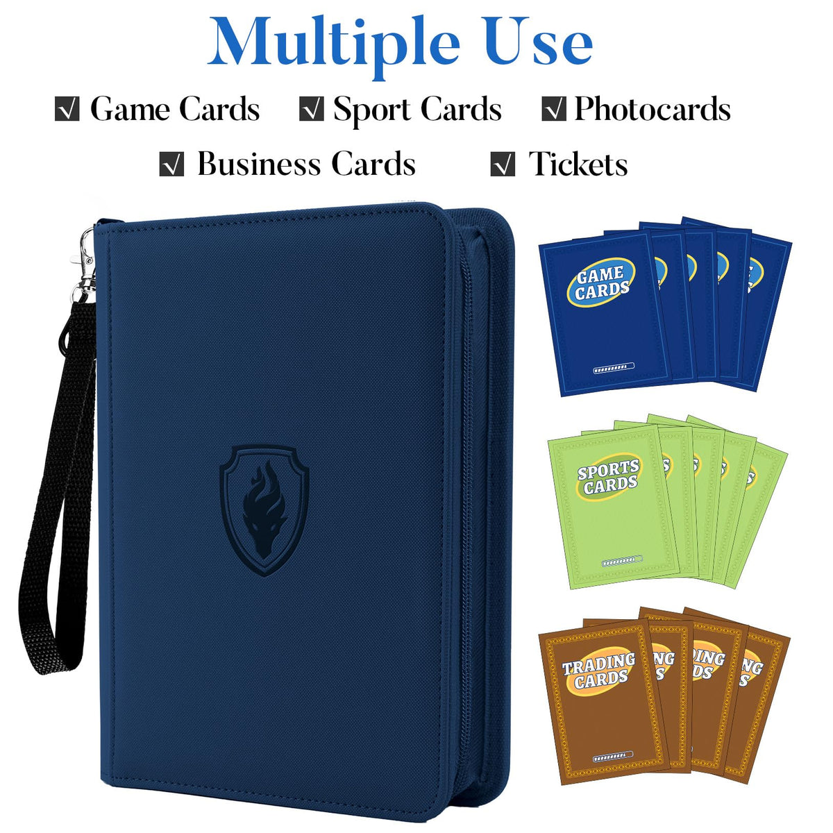 Fabmaker Binder open pages displaying 40 pockets and 320-card capacity with side-loading