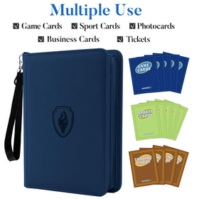 Fabmaker Binder open pages displaying 40 pockets and 320-card capacity with side-loading