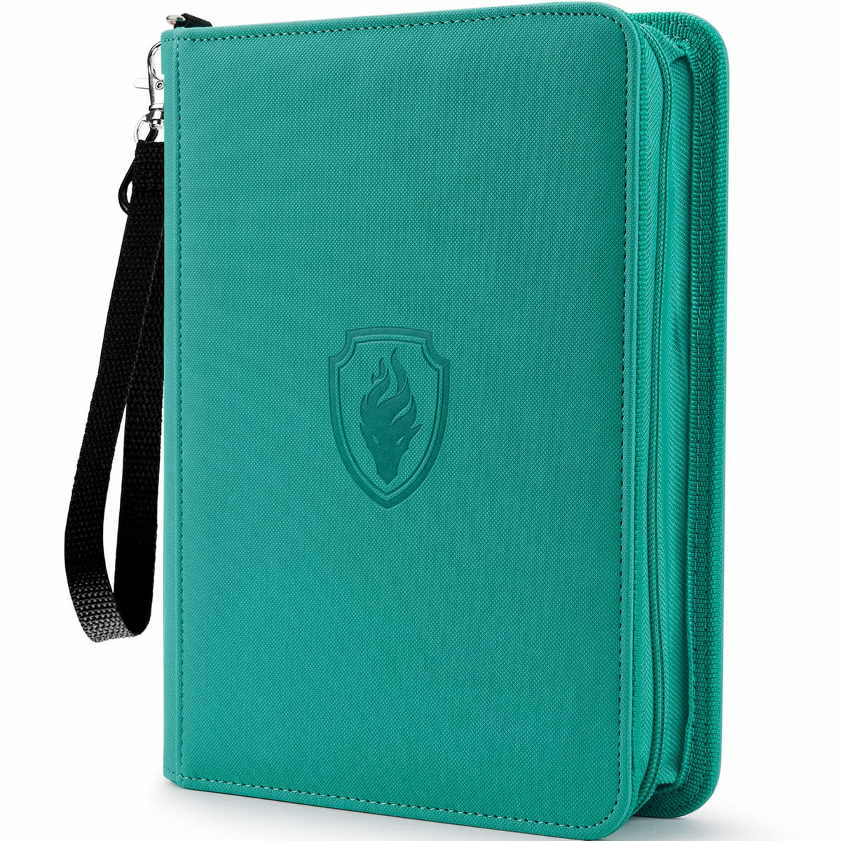 Fabmaker Premium 4 Pocket Zip Card Binder turquoise cover portable protection