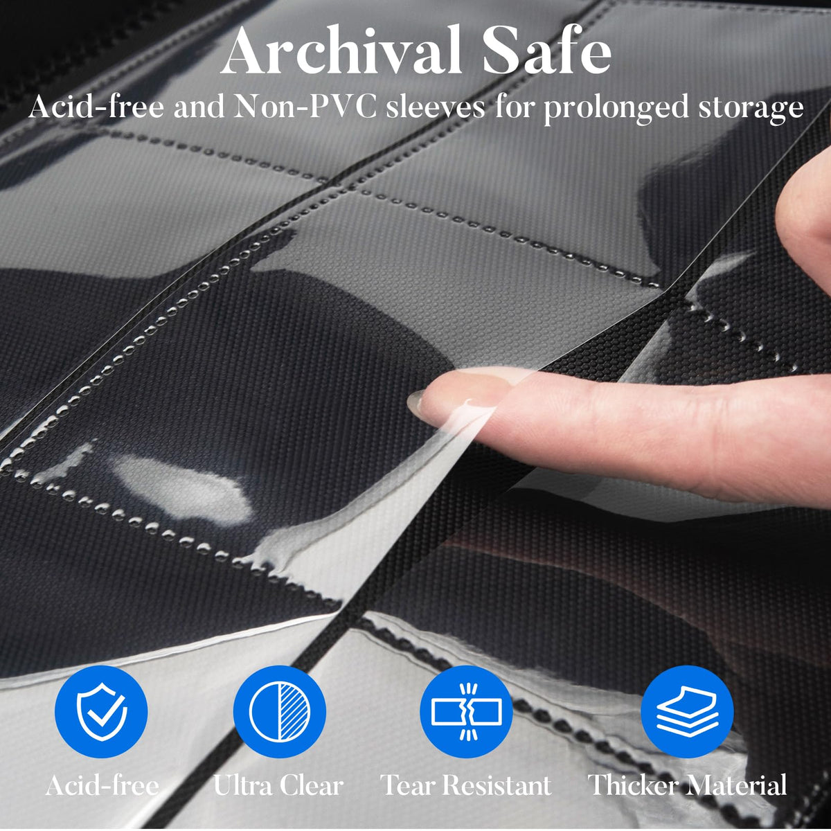 Elastic strap on Fabmaker binder keeps cards securely in place during travel.