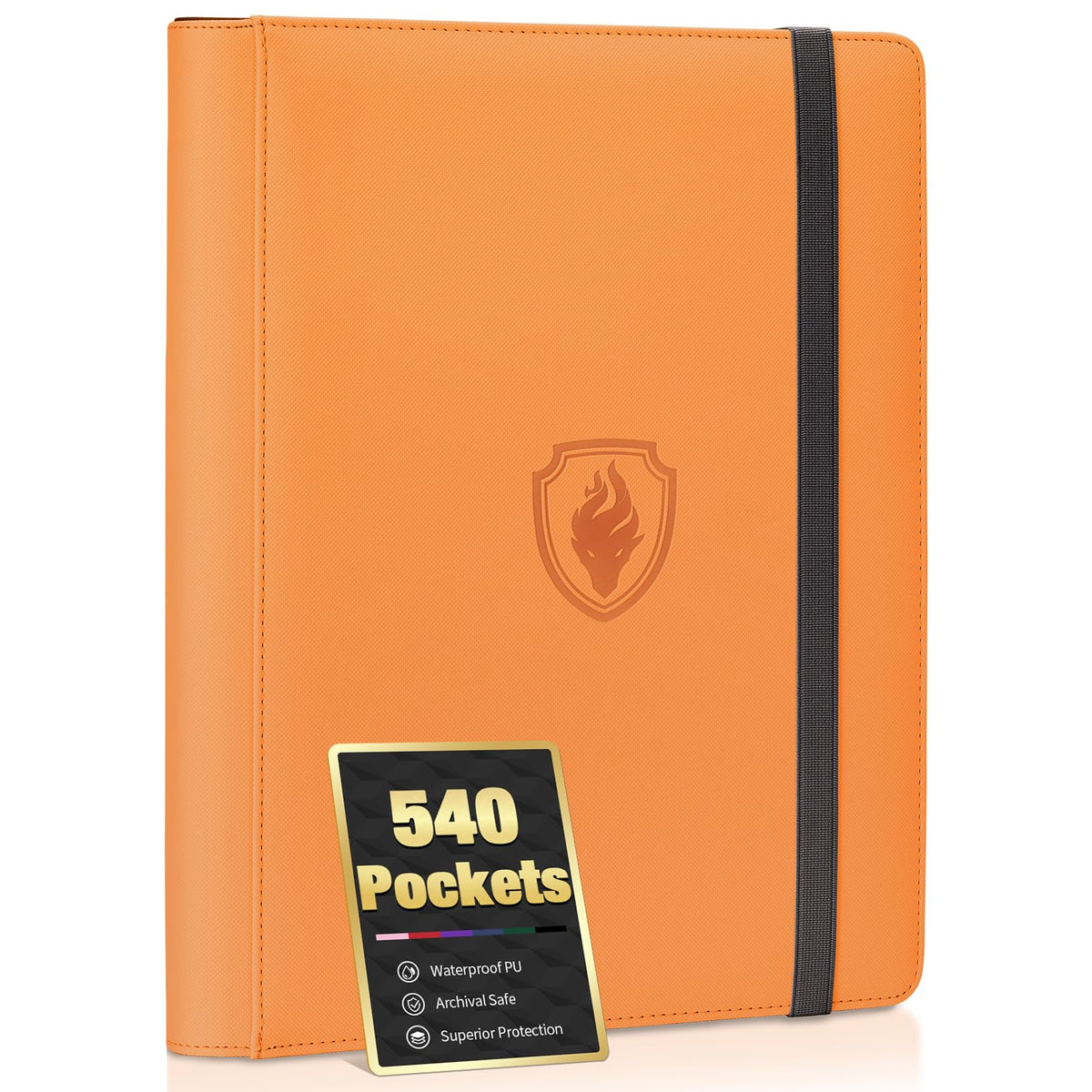 Fabmaker Premium 9-Pocket Card Binder front cover with durable PU protection keeps cards safe.
