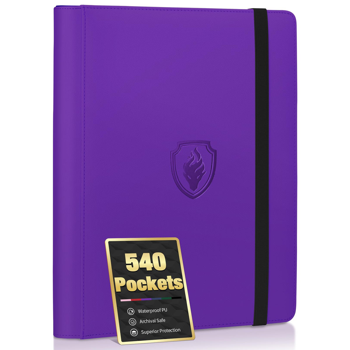 Fabmaker Premium 9-pocket binder front cover highlights durability and stylish purple PU.