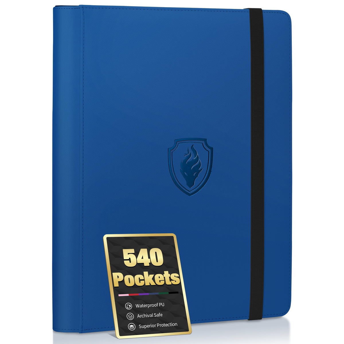 Fabmaker Premium 9-pocket binder front cover with embossed logo for durable organization