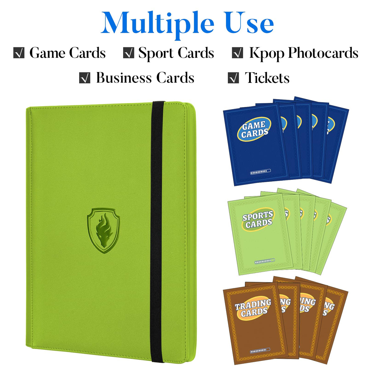 Fabmaker green cover adds style while organizing MTG and sports cards.