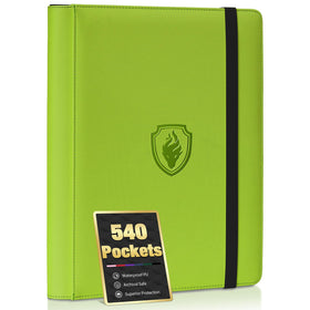 Fabmaker binder open view showing 540-card capacity for mint storage.