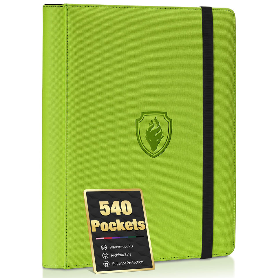 Fabmaker binder open view showing 540-card capacity for mint storage.