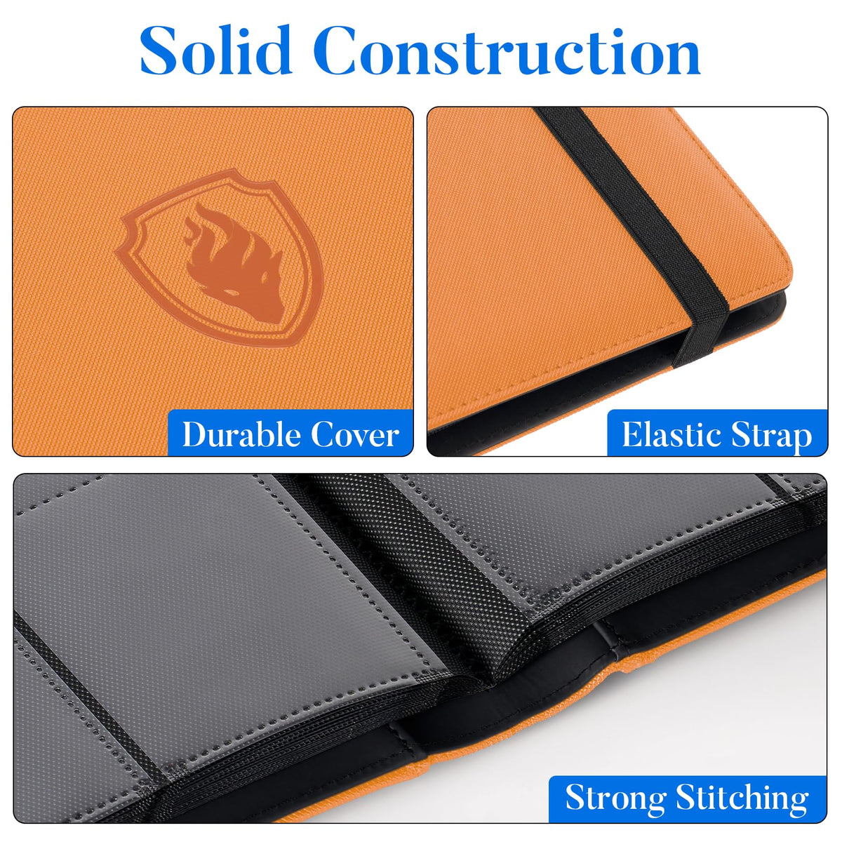 Fabmaker Premium 9-Pocket Card Binder side view highlights padded exterior for transport and storage.