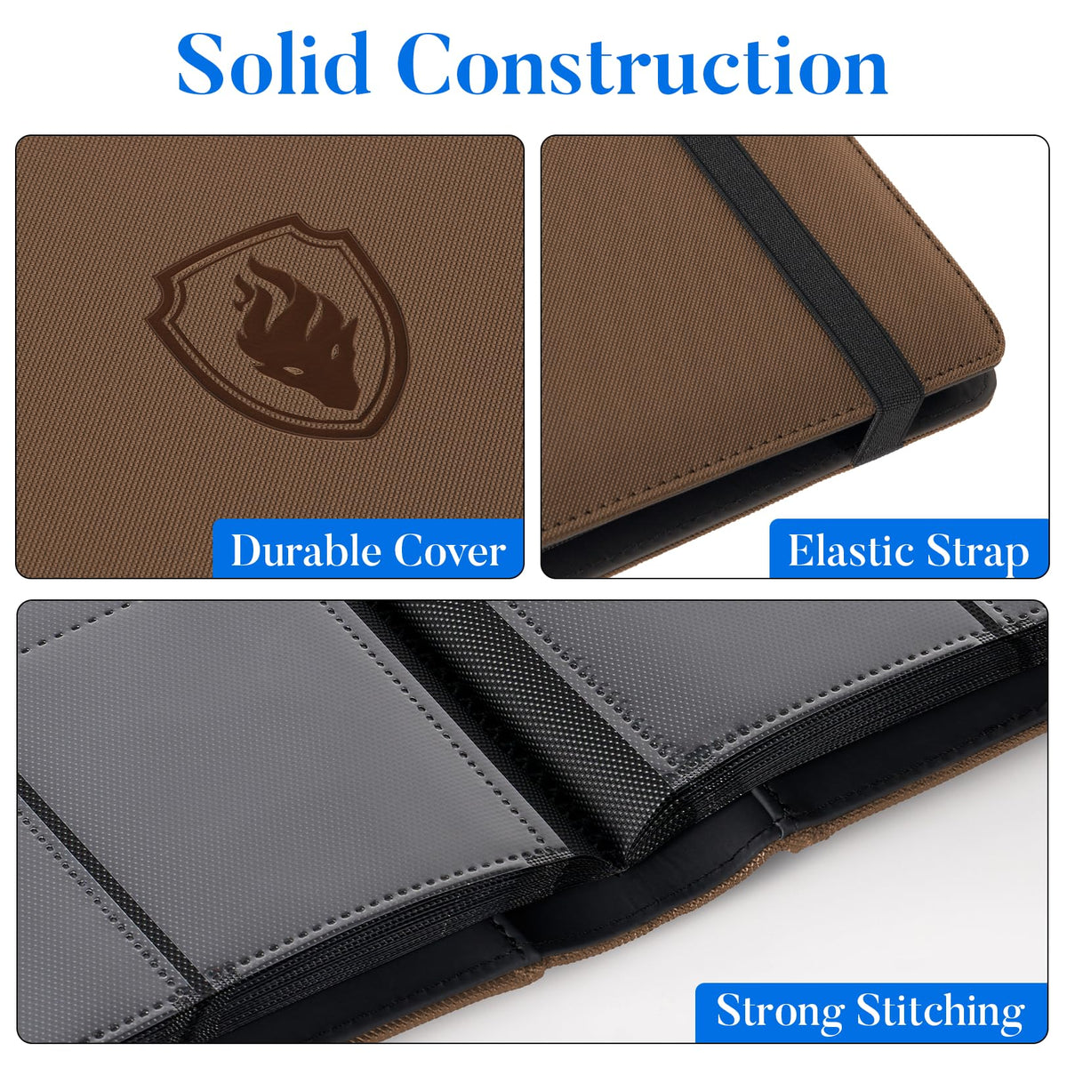 Fabmaker binder side view showing the sturdy PU exterior for travel protection.
