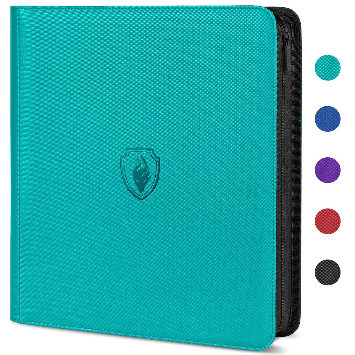 Fabmaker Premium Zip Card Binder open with high-capacity storage.