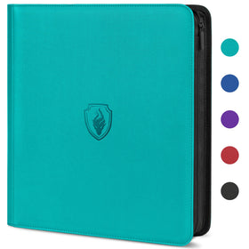 Fabmaker Premium Zip Card Binder open with high-capacity storage.