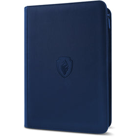 Fabmaker Premium Zip Card Binder navy cover protects your collection on the go.