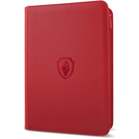 Fabmaker premium zip binder with red cover protects your collection