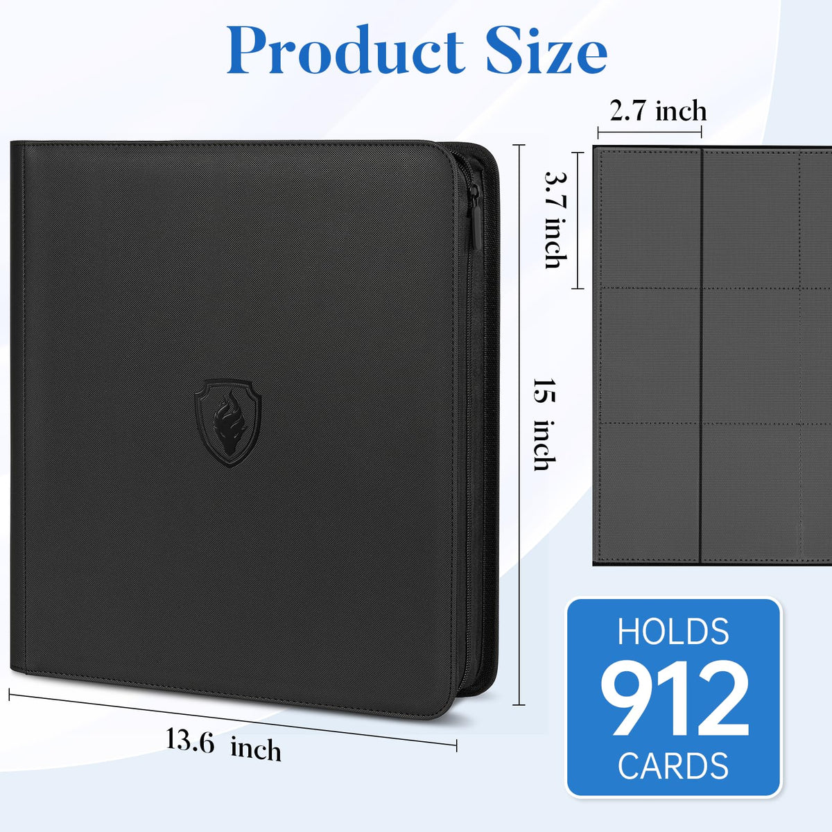 Fabmaker Premium Zip Card Binder side-loading pockets ease card insertion and reduce spills