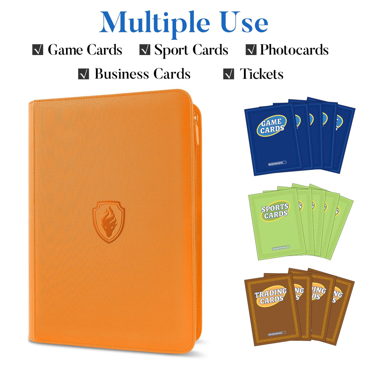 Fabmaker Premium Zip Card Binder side view highlighting sturdy zipper and water resistance.