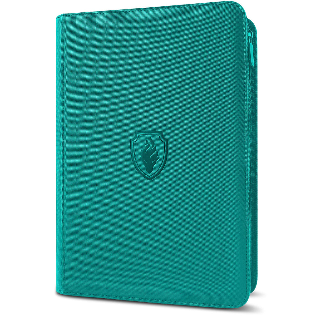 Fabmaker Premium Zip Card Binder with turquoise cover protects valuable cards on the go.